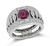 Estate Garnet 2.50ct Diamond Platinum Ring