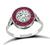GIA Certified 0.69ct Diamond Ruby Halo Engagement Ring