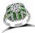 Art Deco Style GIA Certified 0.88ct Diamond Tsavorite Engagement Ring