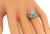 Estate European Cut Diamond French Cut Tsavorite 18k White Gold Engagement Ring