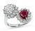 Estate GIA 1.10ct Burma Ruby 1.02ct Diamond Heart Ring