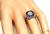Round Cut Diamond Modified Faceted Cut Sapphire 18k White Gold Engagement Ring