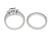 Asscher and Round Cut Diamond Platinum Engagement Ring and Wedding Band Set