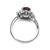 Oval Cut No Heat Ruby Pear and Round Cut Diamond Platinum Engagement Ring