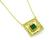 Emerald Cut Emerald Round Cut Diamond 18k Yellow and White Gold Pendant Necklace