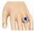 Oval Cut Sapphire Baguette and Round Cut Diamond Platinum Ring