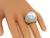 Round Cut Diamond Mabe Pearl 18k Yellow and White Gold Ring