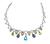 Pear and Marquise Cut Multi Color Gemstone Round Cut Diamond 14k White Gold Necklace