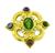 Multi Color Gemstone Diamond Gold Pin