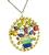 14k Yellow Gold Multi Color Gemstone Pin / Pendant