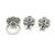 18k Gold Diamond Sapphire Earrings and Ring Set