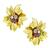 Oval Cut Sapphire Round Cut Diamond 18k Yellow Gold Flower Earrings