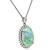 Oval Cut Opal Round Cut Diamond Platinum Pendant