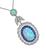 Opal Sapphire Diamond Pendant Necklace