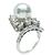 Platinum Diamond Pearl Ring
