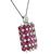 Oval Cut Ruby Round Cut Diamond 18k White Gold Pendant