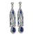 Pear Oval Trilliant and Square French Cut Sapphire Round Cut Diamond 18k White Gold Chandelier Earrings
