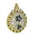 Round Cut Diamond Oval and Round Cut Sapphire 18k Yellow Gold Pendant