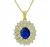 Estate 2.60ct Sapphire 2.38ct Diamond Gold Pendant Necklace