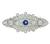 Round Cut Sapphire Old Mine and Round Cut Diamond Platinum Pin