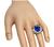 Oval Cut Sapphire Round Cut Diamond Platinum Engagement Ring