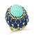 Vintage Persian Sleeping Beauty Turquoise Lapis Diamond Gold Ring