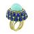 Turquoise Lapis Diamond Gold Ring