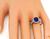 Emerald Cut Ceylon Sapphire Round Cut Diamond 18k white Gold Engagement Ring by Tacori