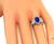 Oval Cut Sapphire Oval and Round Cut Diamond Platinum Engagement Ring by Tacori