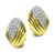 Round Cut Diamond 18k Yellow and White Gold Earrings by Turi