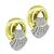 Round Cut Diamond Two Tone 18k Yellow and White Gold Earrings