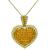 Estate 7.00ct Yellow Sapphire 3.00ct Diamond Gold Heart Pin / Pendant