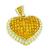 Square Cut Yellow Sapphire Round Cut Diamond 18k Yellow Gold Heart Pin / Pendant