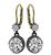 Old Mine Cut Diamond Silver and Gold Victorian Earrings