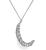 1950s Round Cut Diamond Platinum Crescent Pendant Necklace