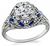 Vintage 0.85ct Diamond Sapphire Engagement Ring