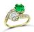 Vintage GIA Certified 1.33ct Diamond 1.50ct Colombian Emerald Crossover Ring